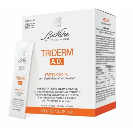 Bionike Triderm Atopic Dermatitis Pro Skin integratore riequilibrante per la pelle 30 stick Bionike Triderm Atopic Dermatitis Pro Skin integratore riequilibrante per la pelle 30 stick