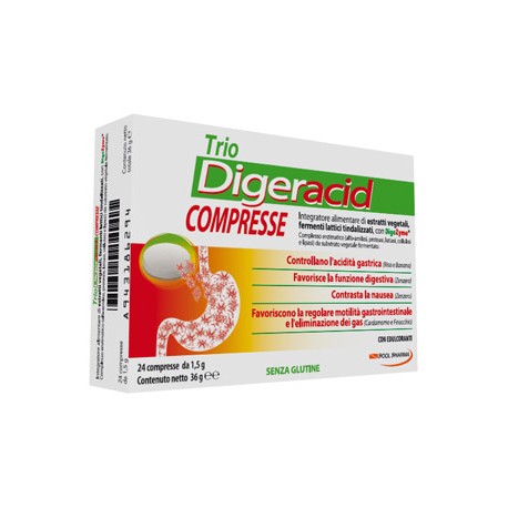 Trio Digeracid integratore per regolare motilità gastrointestinale 24 compresse