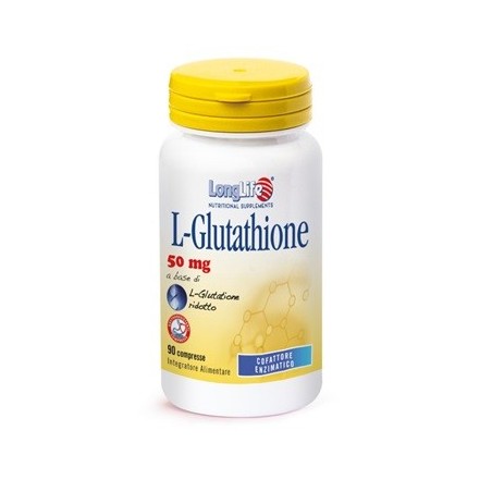 LongLife L-Glutathione 50 mg integratore anti-età 90 compresse 50 mg LongLife L-Glutathione 50 mg integratore anti-età 90 compresse 50 mg