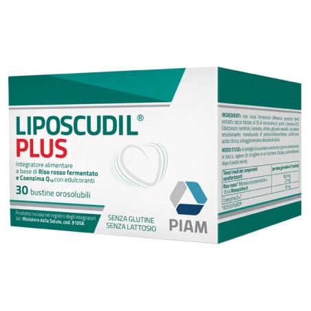 Piam Liposcudil Plus integratore con riso rosso e coenzima q10 30 bustine Orosolubili Piam Liposcudil Plus integratore con riso rosso e coenzima q10 30 bustine Orosolubili