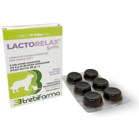 Trebifarma Lactorelax Jelly integratore rilassante per animali agitati ansiosi irritabili iperattivi 6 gelatine Trebifarma Lactorelax Jelly integratore rilassante per animali agitati ansiosi irritabili iperattivi 6 gelatine