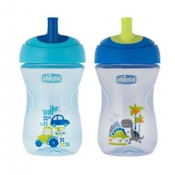 Chicco Tazza Advance Azzurra per imparare a bere con la cannuccia bambini da 12 mesi