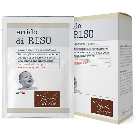 Fiocchi Di Riso Amido Di Riso lenitivo in polvere per il bagnetto dei bimbi 100 g Fiocchi Di Riso Amido Di Riso lenitivo in polvere per il bagnetto dei bimbi 100 g