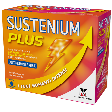 Sustenium Plus Limone Miele integratore con creatina vitamine minerali 22 Bustine Sustenium Plus Limone Miele integratore con creatina vitamine minerali 22 Bustine