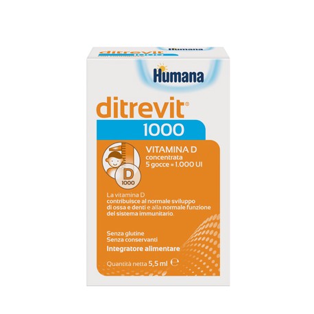 Humana Ditrevit 1000 integratore per ossa denti sistema immunitario 5,5 ml