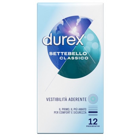 Durex Settebello Classico profilattico trasparente lubrificato 12 pezzi