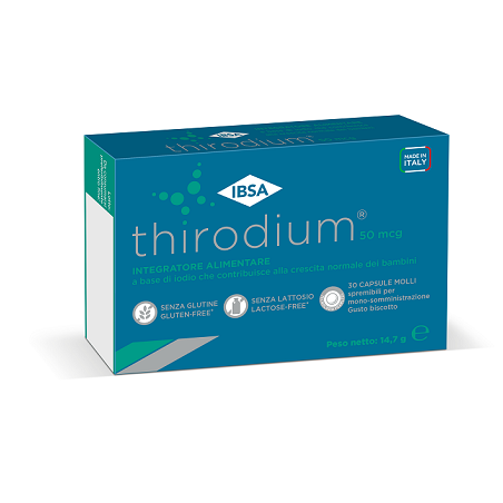Thirodium 50mcg integratore a base di iodio per bambini 30 capsule spremibili Thirodium 50mcg integratore a base di iodio per bambini 30 capsule spremibili