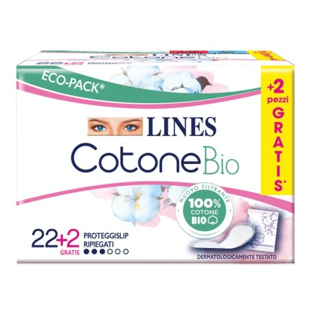 Lines Cotone Bio Proteggi slip ripiegati in cotone biologico 24 pezzi Lines Cotone Bio Proteggi slip ripiegati in cotone biologico 24 pezzi