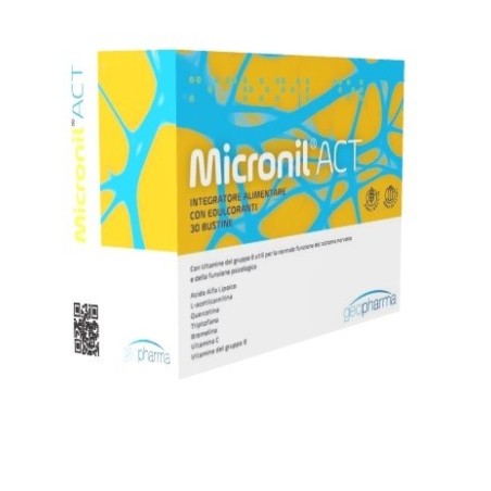 Geofarma Micronil Act integratore per sistema nervoso e benessere mentale 30 bustine Geofarma Micronil Act integratore per sistema nervoso e benessere mentale 30 bustine