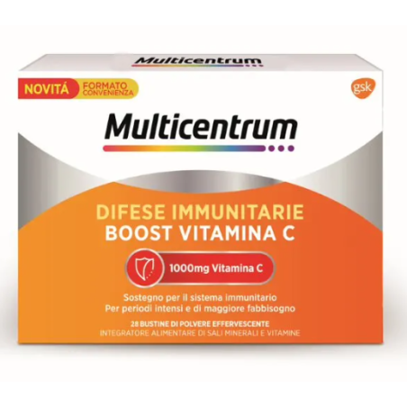MULTICENTRUM DIFESE IMMUNITARIE BOOST VITAMINA C 28 BUSTINE MULTICENTRUM DIFESE IMMUNITARIE BOOST VITAMINA C 28 BUSTINE