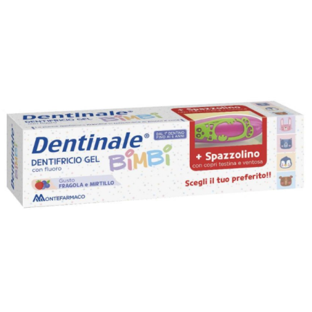 DENTINALE DENTIFRICIO FLUOR + SPAZZOLINO BIMBI 0-6 ANNI DENTINALE DENTIFRICIO FLUOR + SPAZZOLINO BIMBI 0-6 ANNI