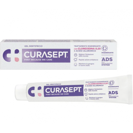 Curasept ADS gel dentifricio rigenerante clorexidina 0.20 75 ml