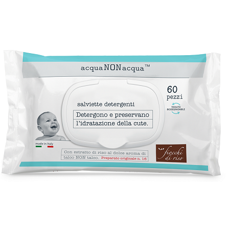 Fiocchi Di Riso Acqua Non Acqua Salviette Detergenti per pelle arrossata del bambino 60 pezzi Fiocchi Di Riso Acqua Non Acqua Salviette Detergenti per pelle arrossata del bambino 60 pezzi
