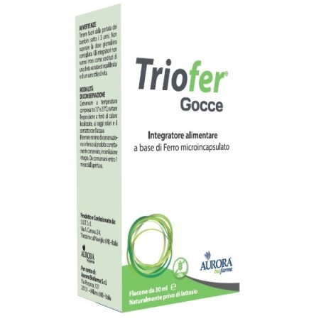 Aurora Biofarma Triofer Gocce integratore con ferro microincapsulato 30 ml Aurora Biofarma Triofer Gocce integratore con ferro microincapsulato 30 ml
