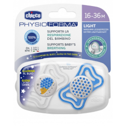 Chicco Succhietto Light Lum Silicone 16-36 Mesi 2 Pezzi
