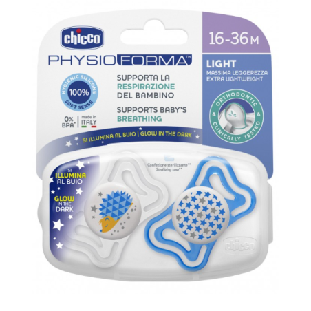 Chicco Succhietto Light Lum Silicone 16-36 Mesi 2 Pezzi Chicco Succhietto Light Lum Silicone 16-36 Mesi 2 Pezzi