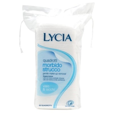 Lycia Morbido Strucco 50 quadrotti in puro cotone per stuccare viso e occhi Lycia Morbido Strucco 50 quadrotti in puro cotone per stuccare viso e occhi