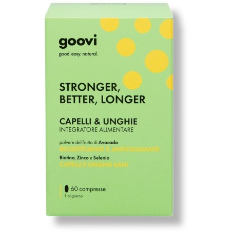Goovi Capelli & Unghie Stronger Better Longer integratore rinforzante 60 compresse Goovi Capelli & Unghie Stronger Better Longer integratore rinforzante 60 compresse