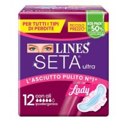 Lines Seta Ultra Lady assorbenti con ali per tutti i tipi di perdite 12 pezzi