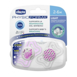 CHICCO SUCCHIETTO LIGHT LUMI SILICONE 2-6M 2 PEZZI