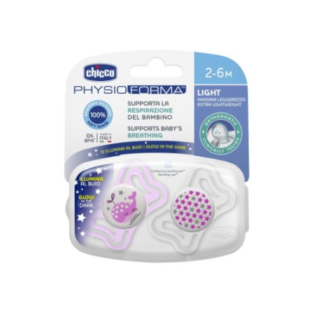 CHICCO SUCCHIETTO LIGHT LUMI SILICONE 2-6M 2 PEZZI CHICCO SUCCHIETTO LIGHT LUMI SILICONE 2-6M 2 PEZZI