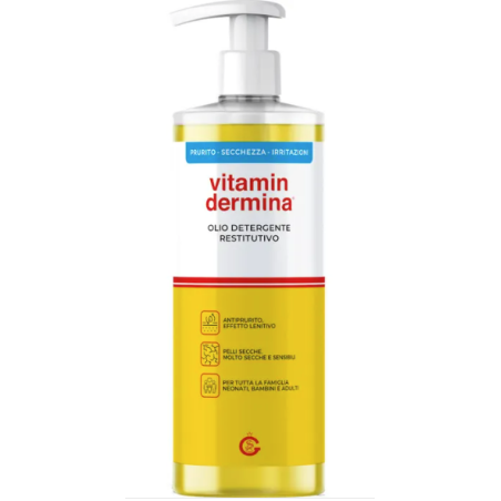 Vitamindermina Olio Detergente viso e corpo idratante e restitutivo 500 ml Vitamindermina Olio Detergente viso e corpo idratante e restitutivo 500 ml