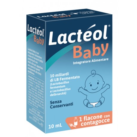 Bruschettini Lacteol Baby integratore di fermenti lattici per bambini 10 ml con contagocce