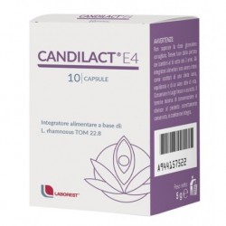 Confezione da 10 capsule di integratore probiotico Candilact E4.