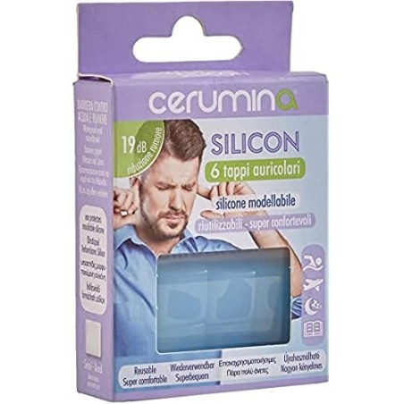 Cerumina Silicon tappi auricolari in silicone modellabile 6 pezzi Cerumina Silicon tappi auricolari in silicone modellabile 6 pezzi
