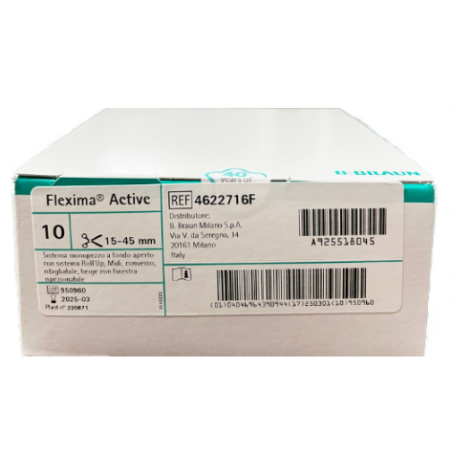 SACCA ILEOSTOMIA FLEXIMA ACTIVE CONVESSA RITAGLIO 15-45 MM SP COVER 10 PEZZI SACCA ILEOSTOMIA FLEXIMA ACTIVE CONVESSA RITAGLIO 15-45 MM SP COVER 10 PEZZI