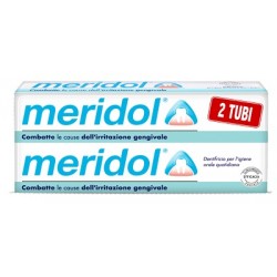 Meridol Dentifricio che combatte l'irritazione gengivale 2 tubi da 75 ml