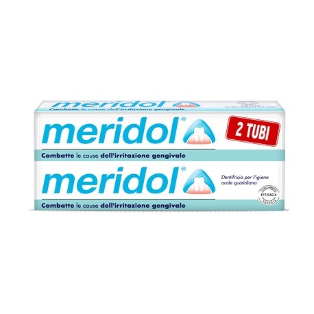 Meridol Dentifricio che combatte l'irritazione gengivale 2 tubi da 75 ml