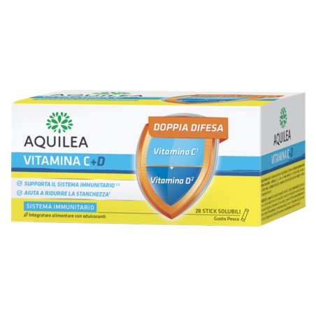 Aquilea Vitamina C+D integratore per il sistema immunitario 28 bustine stick Aquilea Vitamina C+D integratore per il sistema immunitario 28 bustine stick