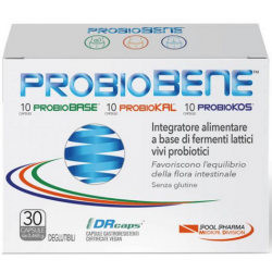 Confezione da 30 capsule di integratore Probiobene
