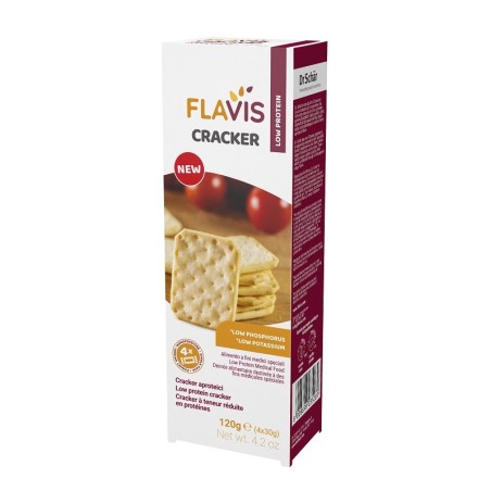 Dr. Schar Flavis Cracker Aproteici gustosi friabili 4 porzioni da 30 g Dr. Schar Flavis Cracker Aproteici gustosi friabili 4 porzioni da 30 g
