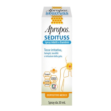 Apropos Sedituss Spray per tosse irritativa faringiti tonsilliti di adulti e bambini 20 ml Apropos Sedituss Spray per tosse irritativa faringiti tonsilliti di adulti e bambini 20 ml
