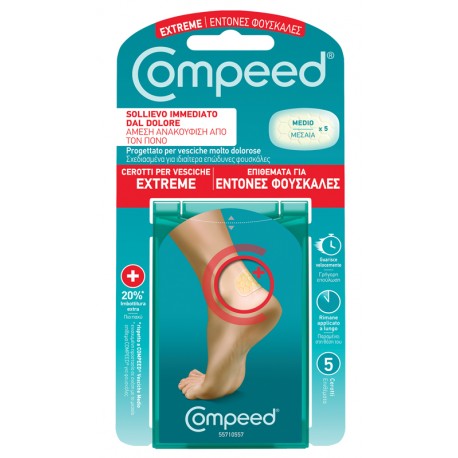 Compeed Vesciche Extreme - Cerotto idrocolloidale per le vesciche 5 pezzi