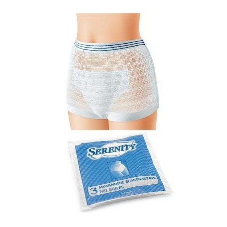 Serenity Mutandina elastica rettangolare a rete M 3 pezzi