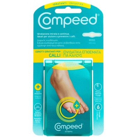 Compeed Cerotti protettivi e idratanti per calli dei piedi 6 pezzi