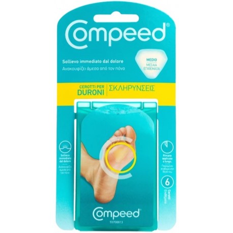 Compeed cerotto protettivo e idratante contro i duroni 6 pezzi medio