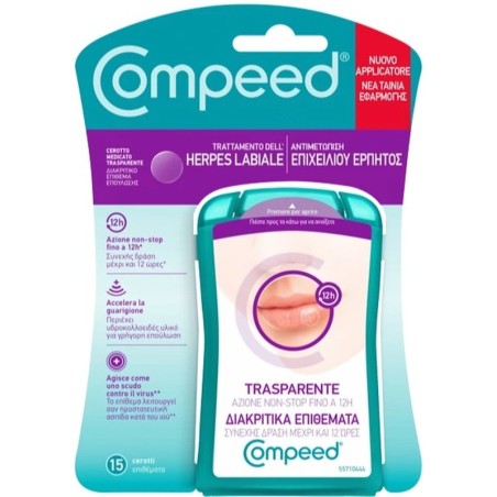 Compeed Trattamento dell'Herpes labiale 15 cerotti medicati trasparenti Compeed Trattamento dell'Herpes labiale 15 cerotti medicati trasparenti