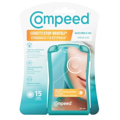 Compeed Stop Brufoli Nascondi e Vai - Cerotti coprenti per i brufoli 15 pezzi