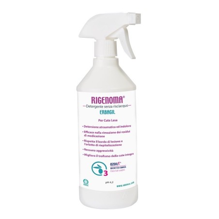 Erbagil Rigenoma Detergente senza risciacquo rimuove le medicazioni 750 ml Erbagil Rigenoma Detergente senza risciacquo rimuove le medicazioni 750 ml