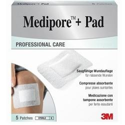 Medipore + Pad 5x7,2 cm 5 Pezzi - Cerotto Impermeabile e Assorbente