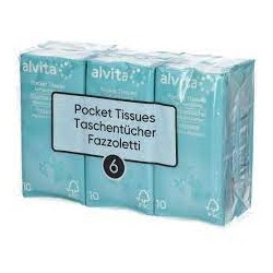 Alvita Fazzoletti di carta morbidi e resistenti 6 pacchi da 10 pezzi