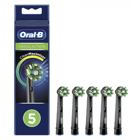 ORALB CROSS ACTION BLACK EB50 TESTINE PER SPAZZOLINO ELETTRICO 5 PEZZI