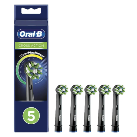 ORALB CROSS ACTION BLACK EB50 TESTINE PER SPAZZOLINO ELETTRICO 5 PEZZI ORALB CROSS ACTION BLACK EB50 TESTINE PER SPAZZOLINO ELETTRICO 5 PEZZI