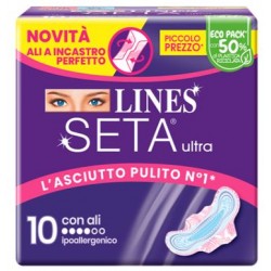 Lines Seta Ultra Assorbenti ipoallergenici con ali 10 pezzi