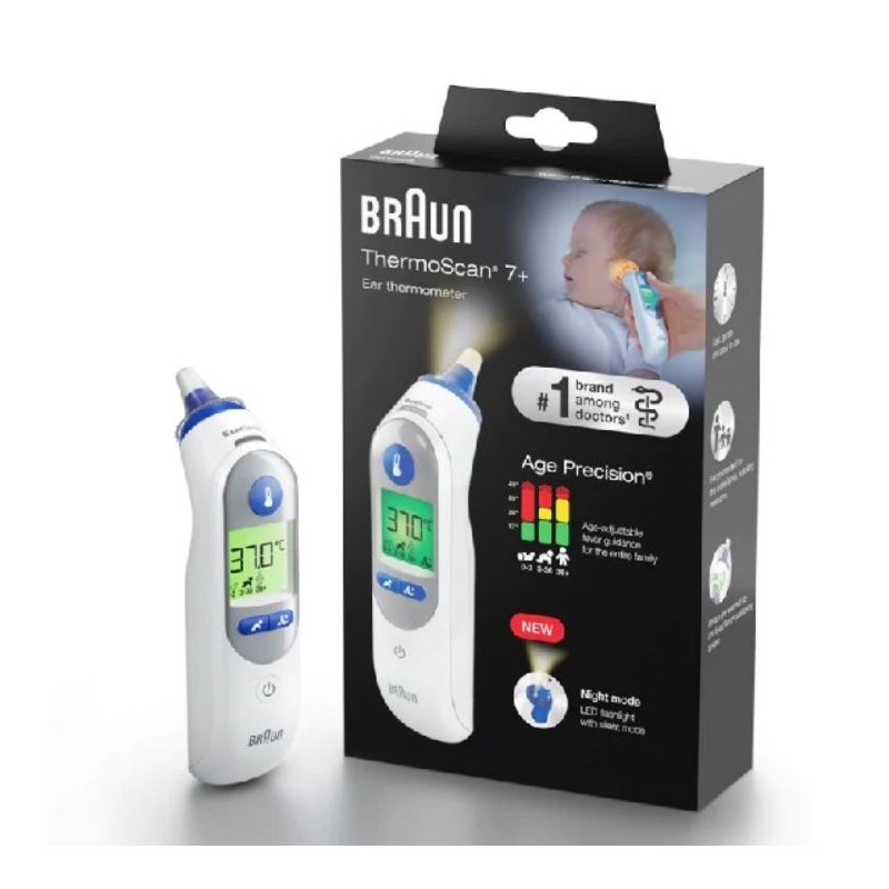 Braun Thermoscan 7+ Termometro per orecchie di neonati e bambini