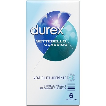 Durex Settebello Classico preservativo vestibilità aderente 6 pezzi Durex Settebello Classico preservativo vestibilità aderente 6 pezzi